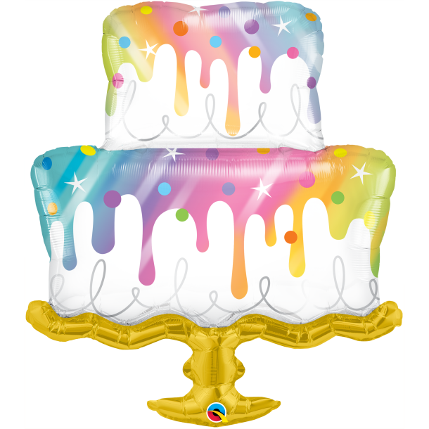 Folieballon - Rainbow Drip Cake - 39''