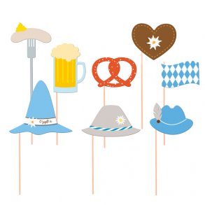 Photo Booth Kit - Oktoberfest - 10 stk.