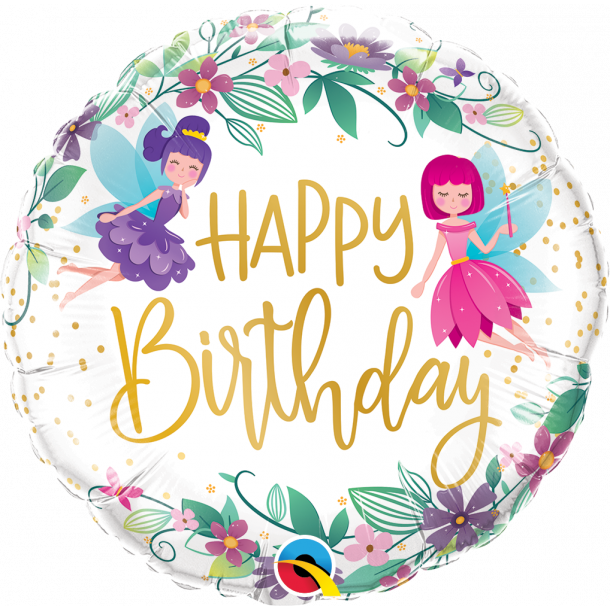 Folieballon - Birthday Wild Flower Fairies - 18''