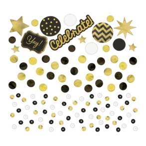 Konfetti - Guld og sort folie