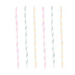 Sugerr af papir - Lyserd/gul/grn - 12 stk.