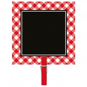 Kort med klemme - Rd- og hvidternet - 8 stk.