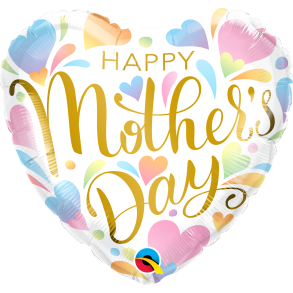 Folieballon - Mors dag, Pastel Hearts 18''