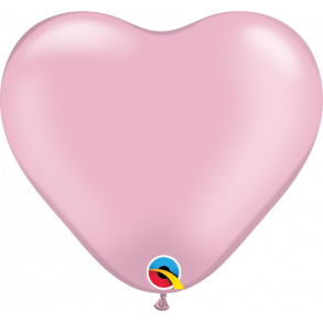 Ballon - Hjerte, Pearl Pink 6''
