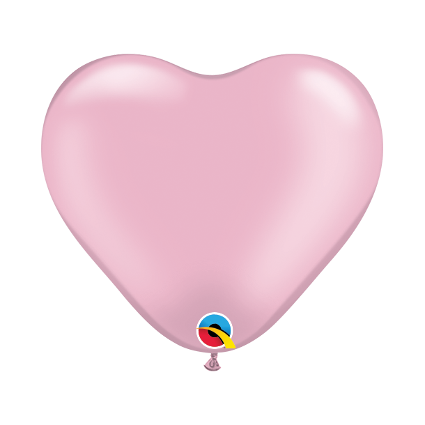 Ballon - Hjerte, Pearl Pink 6''