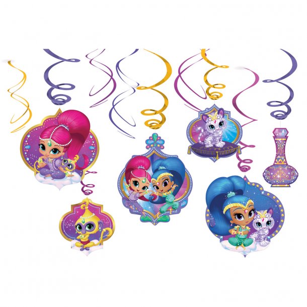 Swirl dekorationer - Shimmer &amp; Shine - 6 stk.