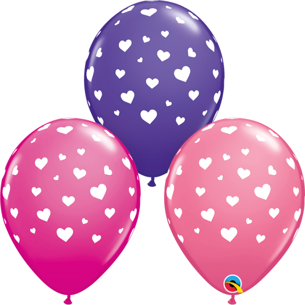 Ballon - Random Hearts-A-Round - Assorterede farver - 11''