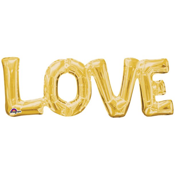 Folieballon - Love - Guld 63 x22 cm