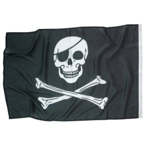 Piratflag, stof - 92 x 60 cm
