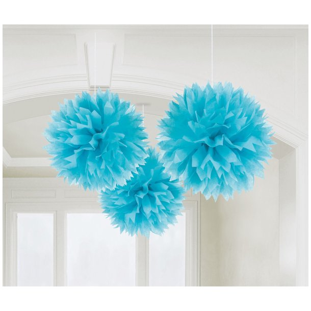 Pom pommer - Caribbean Blue -  40.6 cm - 3 stk.