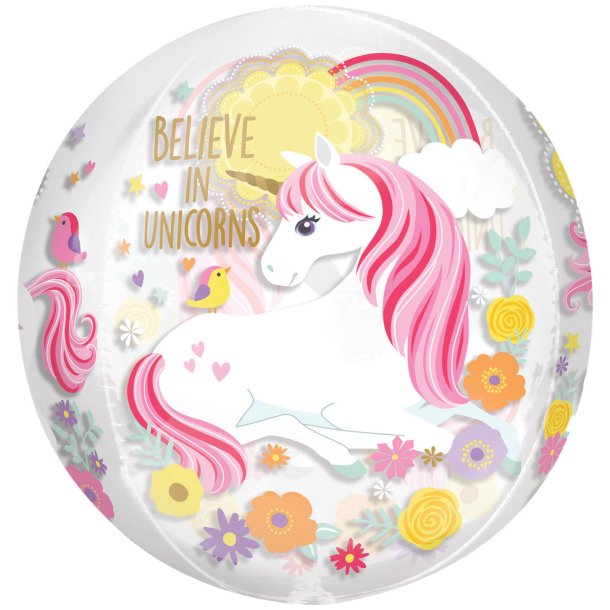 Folieballon - Orbz - Magical Unicorn Clear