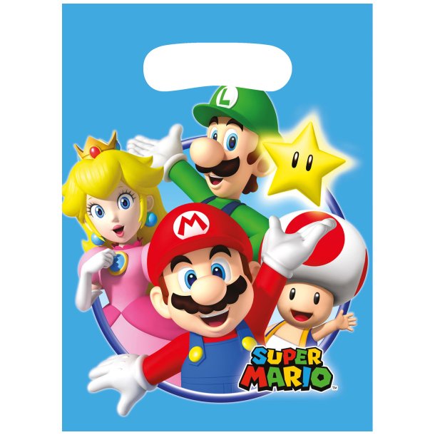 Poser af plastik - Super Mario - 8 stk. - 23.4 x 16.2 cm