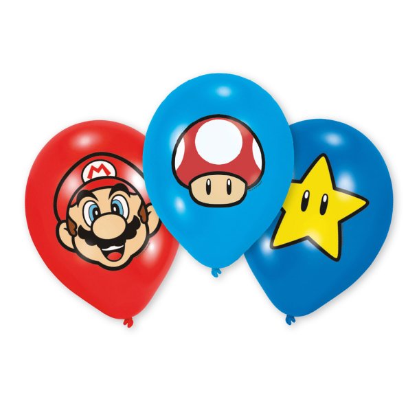 Balloner - 6 stk. - Super Mario Bros 27.5 cm / 11"