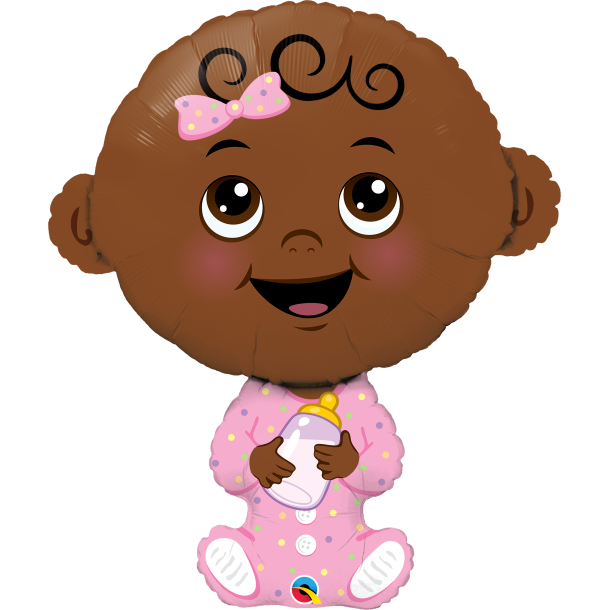 Folieballon - Baby Girl Dark skin 38''