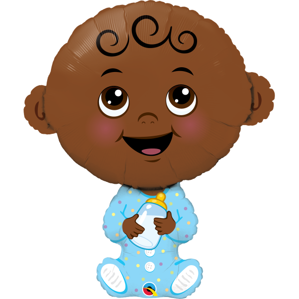 Folieballon - Baby Boy Dark skin 38''