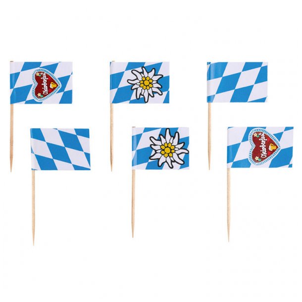 Flag p tandstik - Oktoberfest - 6,5 cm - 30 stk