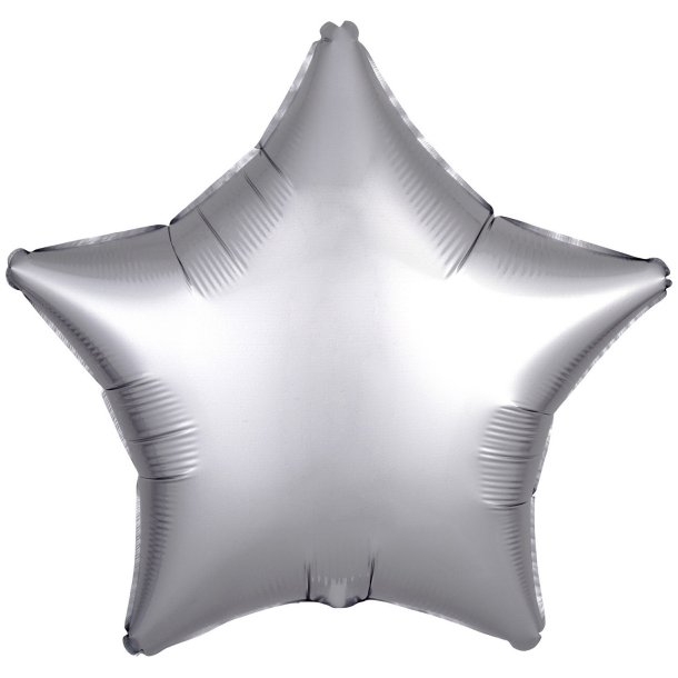 Folieballon - Satin Platinum - Stjerne 18''