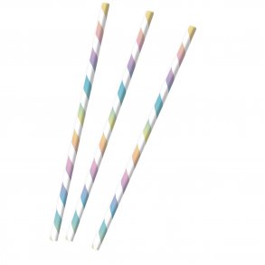 Sugerr af pap - Svag regnbuefarvet - 12 stk. 
