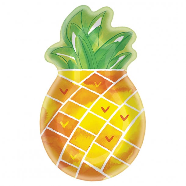 Paptallerkner - Ananas 26,6 cm - 8 stk.