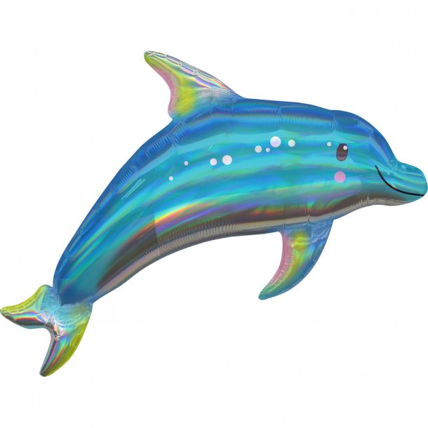 Folieballon - Delfin Iridescent Blue