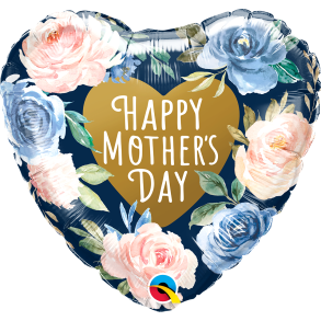 Folieballon - Mors dag, Pink & Blue Roses 18''