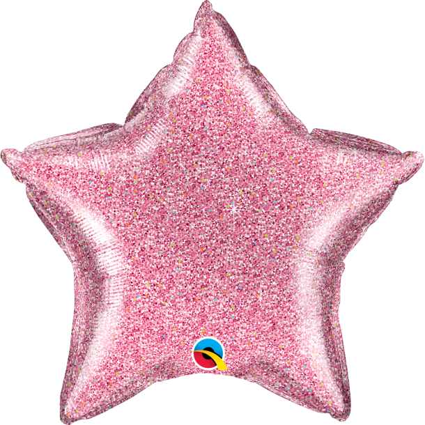 Folieballon - Stjerne Glittergraphic Pink 20''