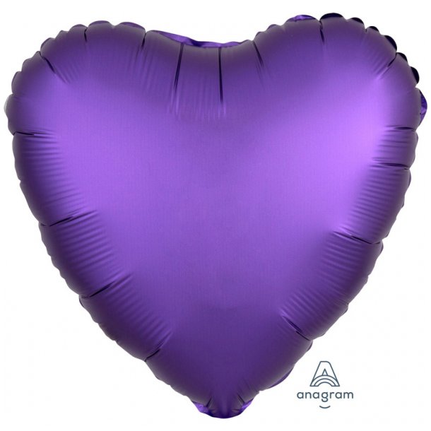 Folieballon - Satin Purple Royale - Hjerte 18''