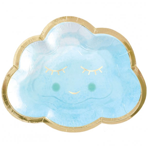 Paptallerkner - Skyformet - Oh Baby Boy - 16,5 cm - 8 stk.