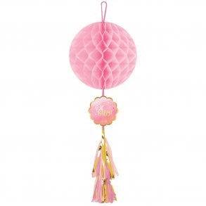 Honeycomb dekoration - Oh Baby Girl - 75 cm.