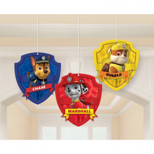 Honeycomb dekoration - Paw Patrol - 3 stk.