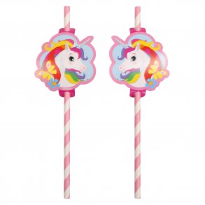 Sugerr af pap i lyserd - Enhjrning - 8 stk.