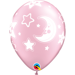 Ballon - Baby Moon &amp; Stars, Pearl Pink 11''
