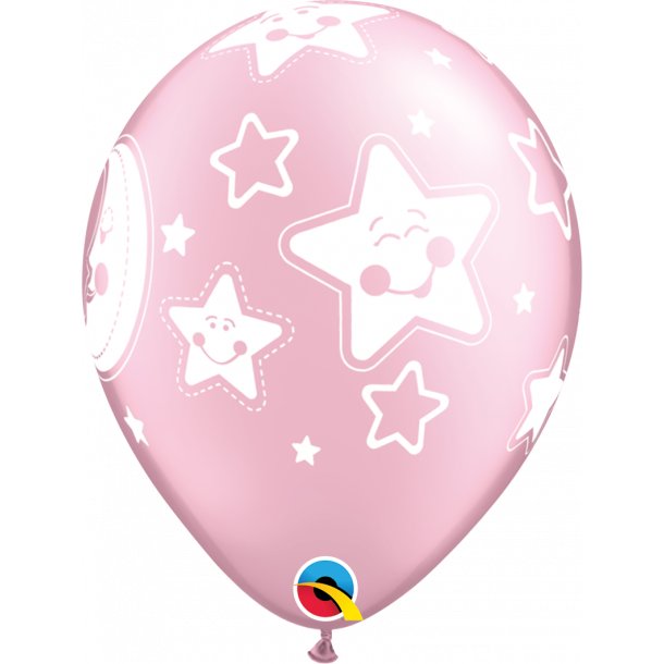 Ballon - Baby Moon &amp; Stars, Pearl Pink 11''