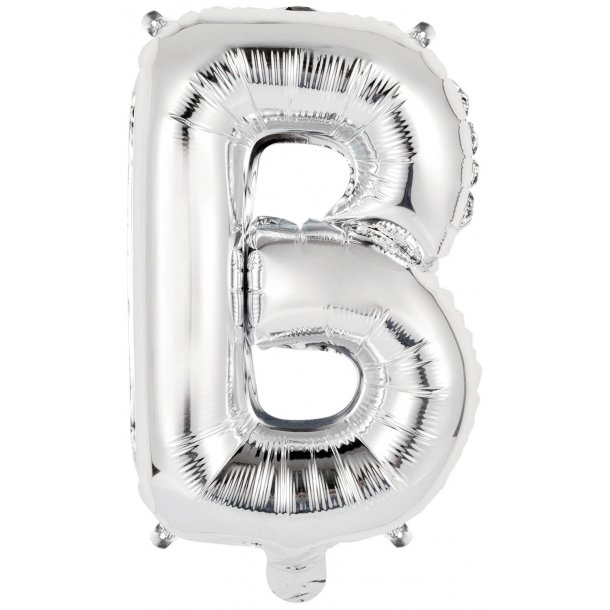 Bogstav ballon B - 34 cm - Silver - Folie