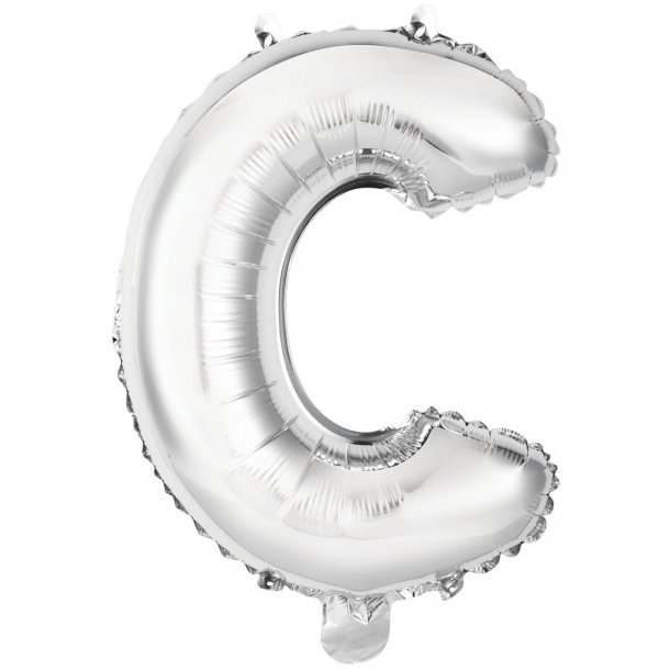 Bogstav ballon C - 34 cm - Silver - Folie