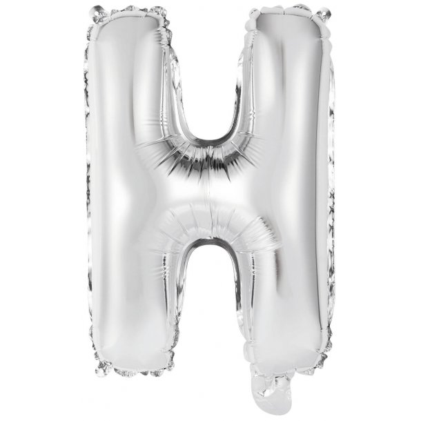 Bogstav ballon H - 34 cm - Silver - Folie