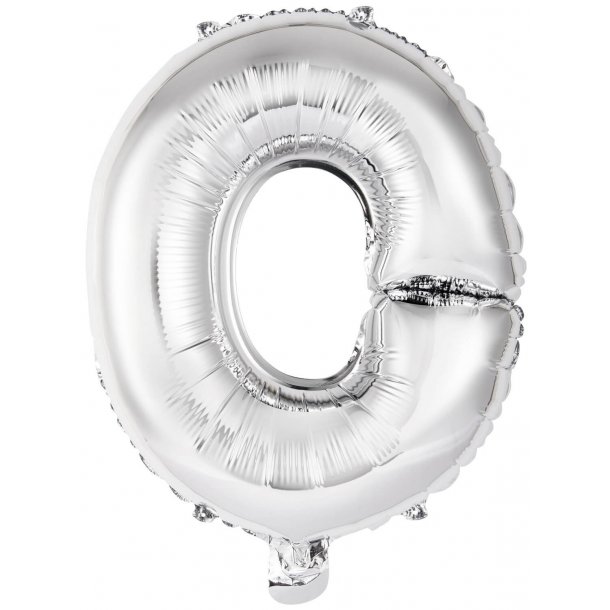 Bogstav ballon O - 34 cm - Silver - Folie
