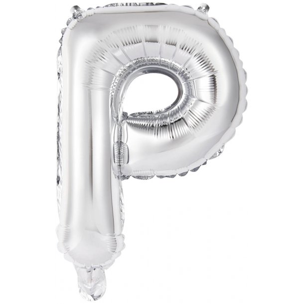 Bogstav ballon P - 34 cm - Silver - Folie