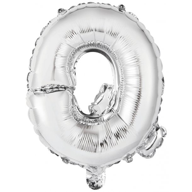 Bogstav ballon Q - 34 cm - Silver - Folie