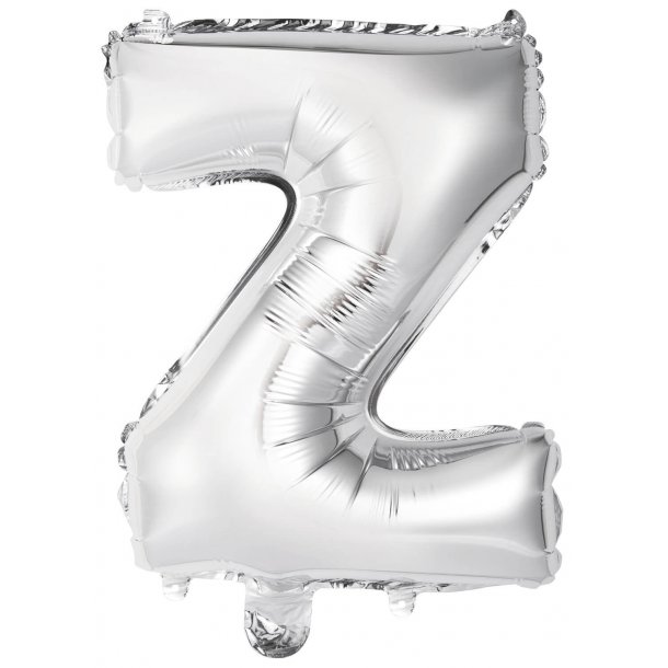 Bogstav ballon Z - 34 cm - Silver - Folie
