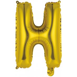Bogstav ballon H - 34 cm - Gold - Folie