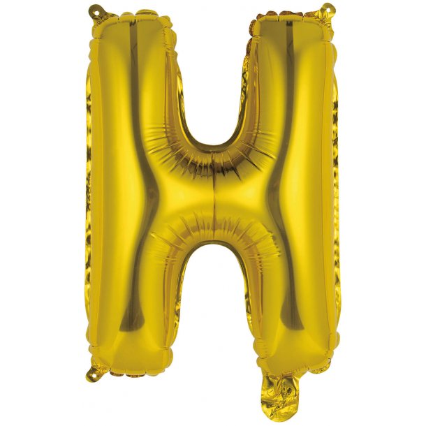 Bogstav ballon H - 34 cm - Gold - Folie