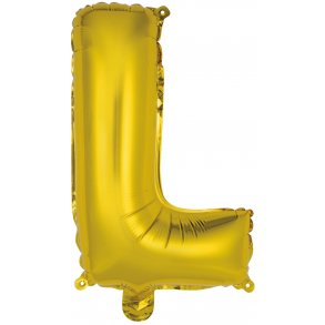Bogstav ballon L - 34 cm - Gold - Folie