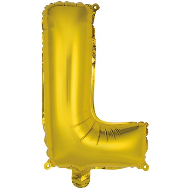 Bogstav ballon L - 34 cm - Gold - Folie