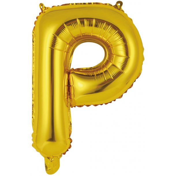 Bogstav ballon P - 34 cm - Gold - Folie