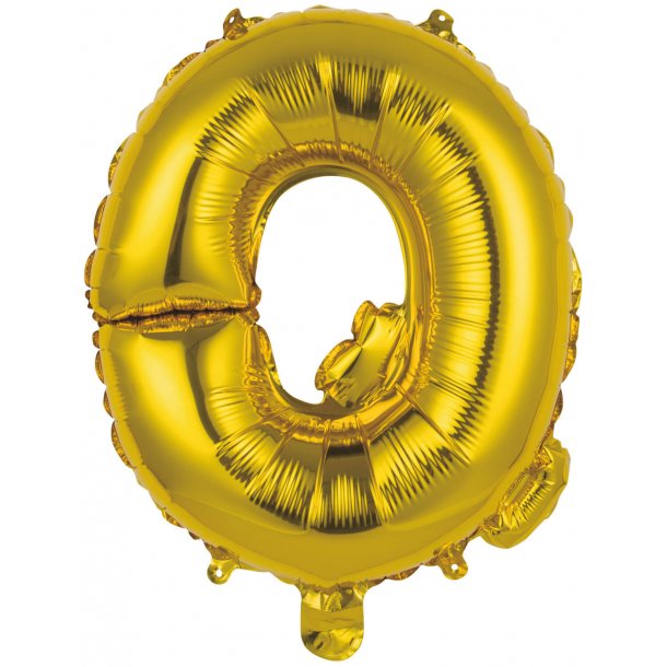 Bogstav ballon Q - 34 cm - Gold - Folie