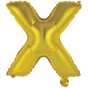Bogstav ballon X - 34 cm - Gold - Folie