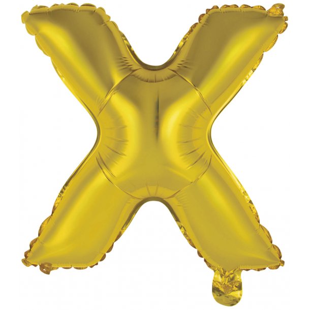 Bogstav ballon X - 34 cm - Gold - Folie