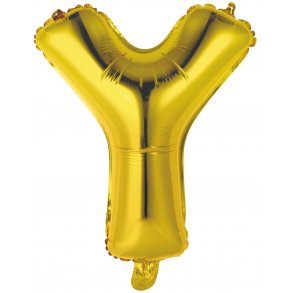 Bogstav ballon Y - 34 cm - Gold - Folie