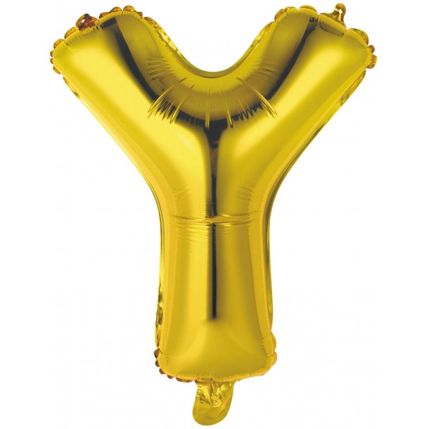 Bogstav ballon Y - 34 cm - Gold - Folie